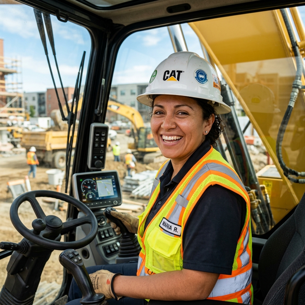 Elena Rodriguez, heavy excavator operator